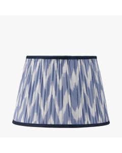 Kamilah 35cm Blue Chevron Patterned Mushroom Pleat Tapered Lamp Shade