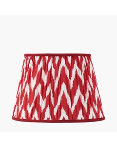 Kamilah 40cm Red Chevron Patterned Mushroom Pleat Tapered Lamp Shade