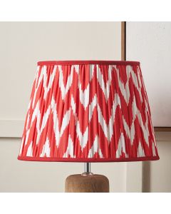 Kamilah 40cm Red Chevron Patterned Mushroom Pleat Tapered Lamp Shade