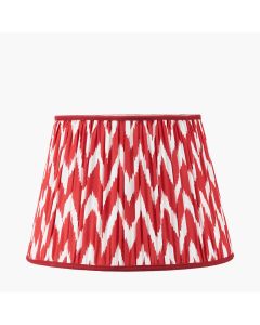 Kamilah 45cm Red Chevron Patterned Mushroom Pleat Tapered Lamp Shade