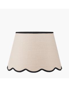 Tabitha 45cm Cream Jute Scalloped Edge Tapered Lamp Shade with Contrast Binding