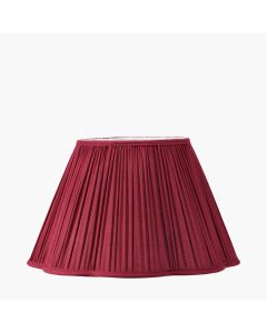 Malia 45cm Mulberry Red Mushroom Pleat Scalloped Tapered Lamp Shade