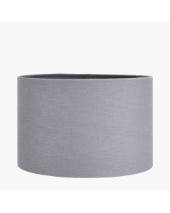 Lino 30cm Steel Grey Self Lined Linen Cylinder Lampshade 