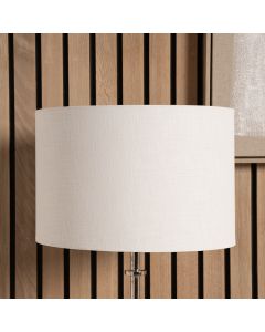 Lino 45cm White Self Lined Linen Cylinder Lampshade