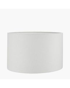 Lino 45cm White Self Lined Linen Drum Lampshade