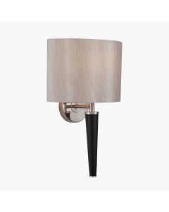 Lowry Brushed Silver and Matt Black Metal Wall Lamp