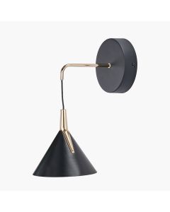 Astarion Matt Black and Gold LED Wall Light