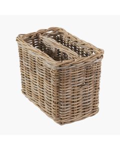 Grey Kubu Rattan Magazine Basket