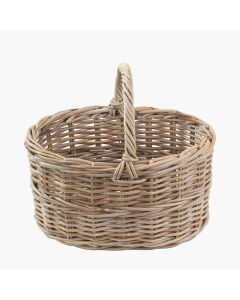 Grey Kubu Rattan Straight Sided Shopping Basket