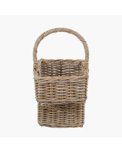 Grey Kubu Rattan Stair Basket Large
