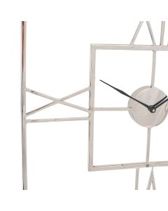 Silver Metal Square Wall Clock