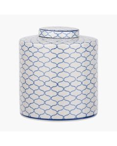 Demetri Grey and Blue Ceramic Lidded Ginger Jar