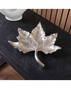 Silver Metal Oak Leaf Bowl