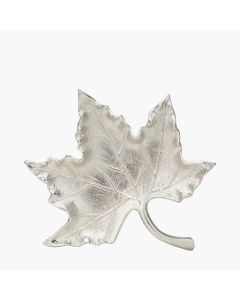 Silver Metal Oak Leaf Bowl