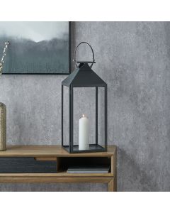 Black Stainless Steel and Glass Large Lantern