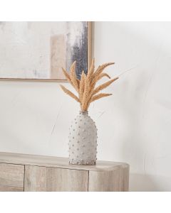 Kali Textured Dot Light Grey Stoneware Vase