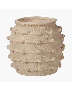 Cream Bobble Fibrestone  Decorative Planter
