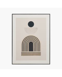 Art Deco Print with Linear Gold Detail and Black Frame