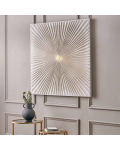 White and Gold Metal Sunburst Wall Art