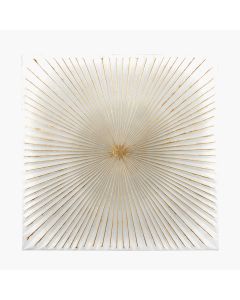 White and Gold Metal Sunburst Wall Art