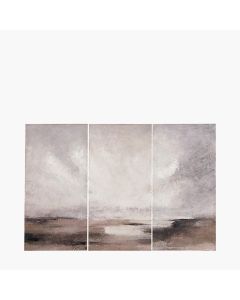 S/3 Grey and Neutrals Abstract Landscape Canvases