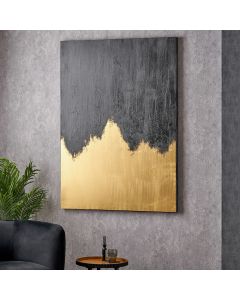 Black and Gold Abstract  Frameless Canvas