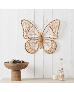 Natural Rattan Butterfly Wall Art Medium
