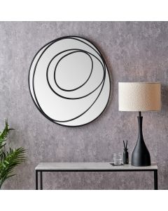Black Metal Swirl Wall Mirror
