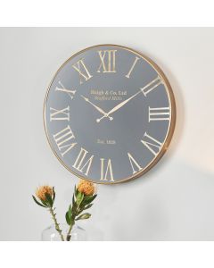 Antique Gold and Black Metal Wall Clock