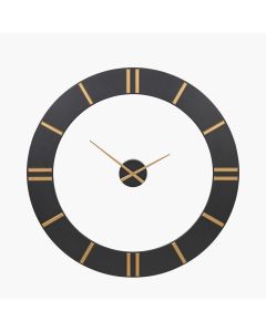 Black and Gold 2 Piece Open Wall Clock