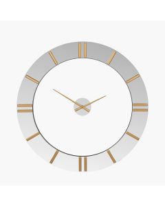 Mirror and Gold 2 Piece Open Wall Clock