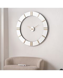Mirror and Gold 2 Piece Open Wall Clock