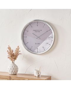 Silver Metal Printed Face Wall Clock