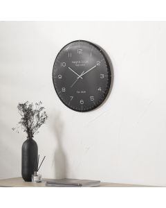 Black and Silver Dome Glass Wall Clock