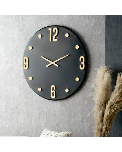 Black and Gold Metal Retro Wall Clock
