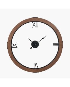 Vermont Light Walnut Wood Veneer Round Wall Clock