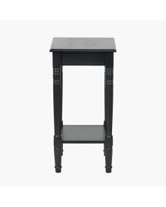 Heritage Black Pine Wood Side Table