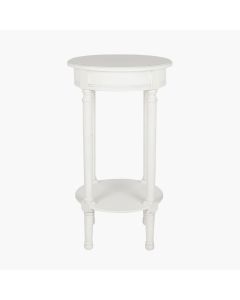 Heritage Elizabeth White Pine Wood Round Accent Table