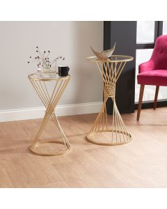 Liberty Glass and Gold Metal Small Side Table