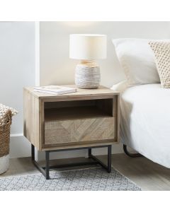 Marca Sand Wash Acacia Wood 1 Drawer 1 Shelf Unit