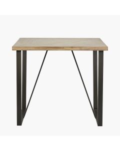Marca Sand Wash Acacia Wood and Black Metal Bar Table