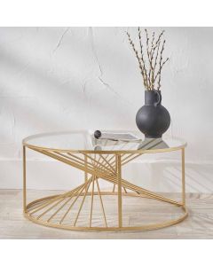 Liberty Glass and Gold Metal Coffee Table