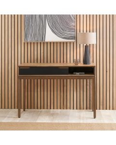 Gio Black and Natural Acacia Wood 1 Drawer Console Table