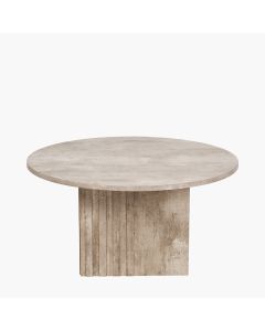 Elkton Concrete Effect Wood Veneer Groove Detail Coffee Table