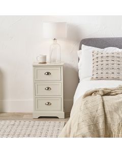 Croft Linen Pine Wood 3 Drawer Tall Unit