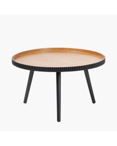 Hammond Natural and Black Pine Wood Coffee Table