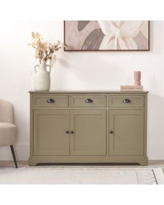 Croft Olive Pine Wood 3 Door 3 Drawer Sideboard Unit