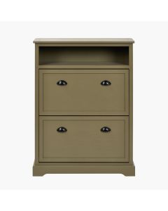 Croft Olive Pine Wood Shoe Storage Unit