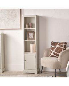Croft Linen Pine Wood Slim 1 Door 3 Shelf Unit