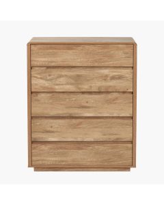 Eversley Oak Effect Veneer 5 Drawer Unit